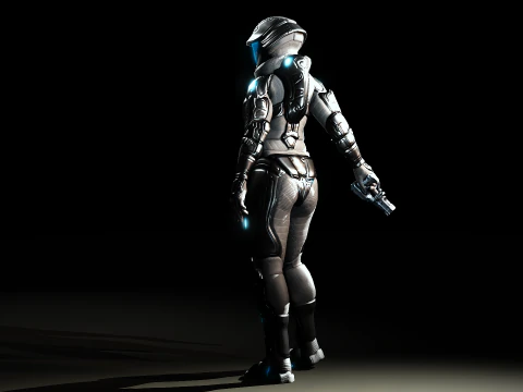 Space Moon Guardian 3D Model