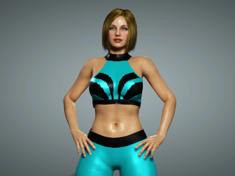 Sexy Female Fitness Trainer 3D-Modell