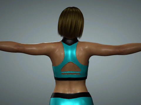 Instrutora de fitness feminina sexy Modelo 3D