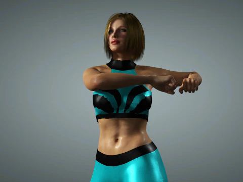 Instrutora de fitness feminina sexy Modelo 3D
