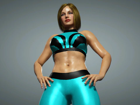 Instrutora de fitness feminina sexy Modelo 3D