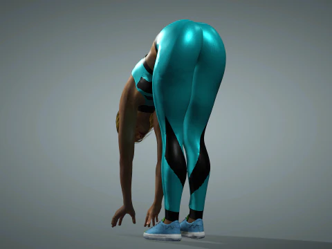 Instrutora de fitness feminina sexy Modelo 3D