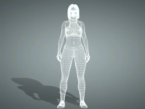 Instrutora de fitness feminina sexy Modelo 3D