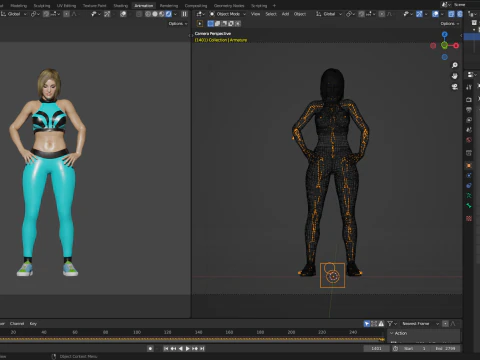 Instrutora de fitness feminina sexy Modelo 3D