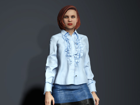 Sexy Female Secretary 3D 模型