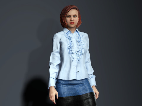 Sexy Female Secretary Modelo 3D