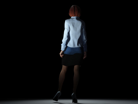 Sexy Female Secretary Modelo 3D