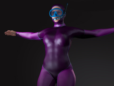 Female Diver Modèle 3D