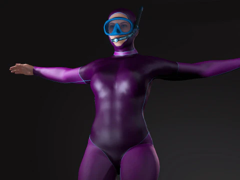 여성 다이버 3D 모델