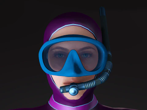 Mergulhadora Feminina Modelo 3D