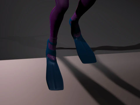 Mergulhadora Feminina Modelo 3D