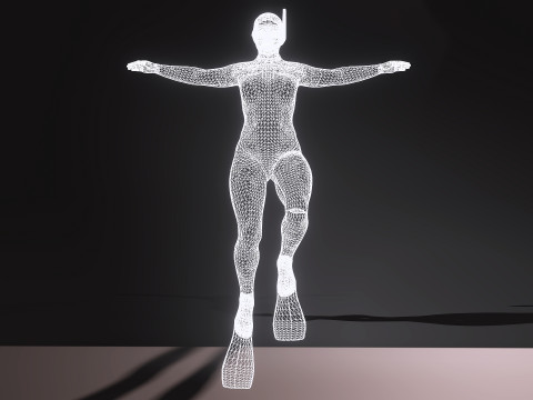 Female Diver 3D Model
