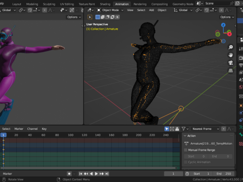 Female Diver 3D Model