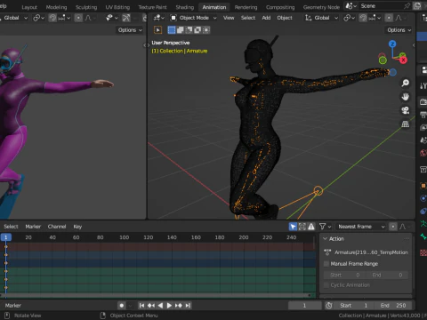 Mergulhadora Feminina Modelo 3D