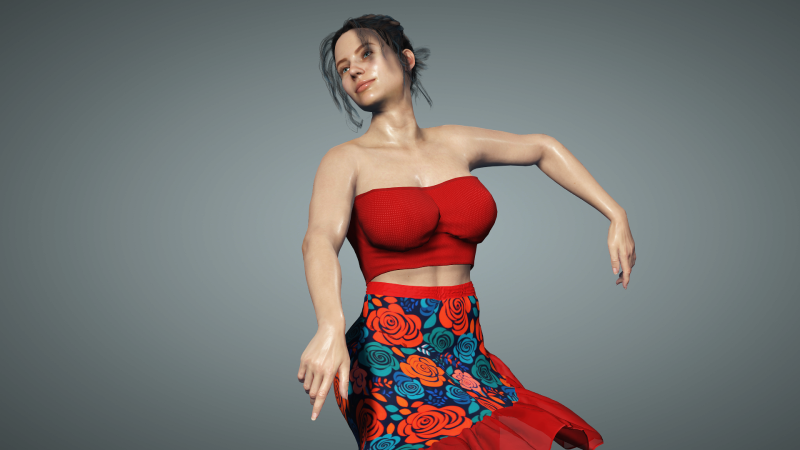 Realistic Sexy Girl Eva with Dancing Animation 3Dモデル .c4d .max .obj .3ds .fbx .stl .blend