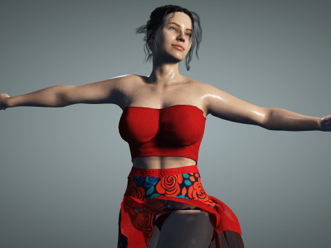 Realistic Sexy Girl Eva with Dancing Animation 3Dモデル