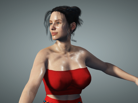 Realistic Sexy Girl Eva with Dancing Animation 3Dモデル