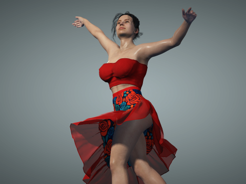 Realistic Sexy Girl Eva with Dancing Animation 3Dモデル