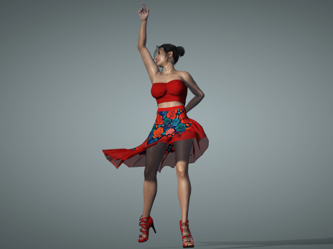 Realistic Sexy Girl Eva with Dancing Animation 3Dモデル