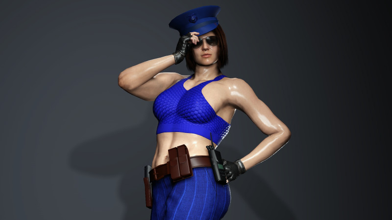 Female Cop 3D Modell .c4d .max .obj .3ds .fbx .stl .blend 