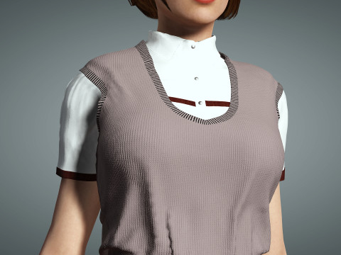 Female School Girl 3D Modell
