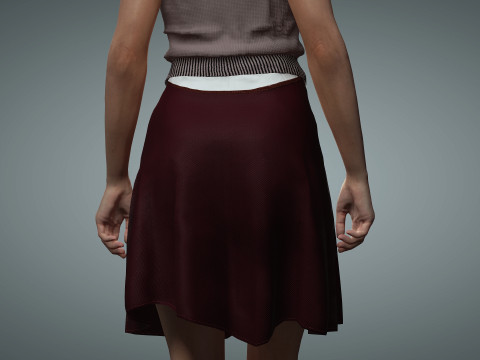 Female School Girl 3D Modell