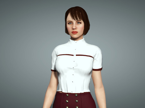 Female School Girl 3D Modell