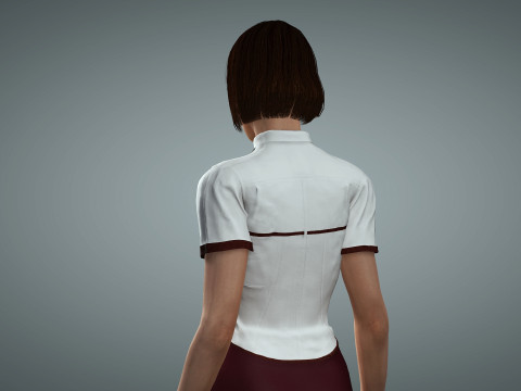 Female School Girl 3D Modell