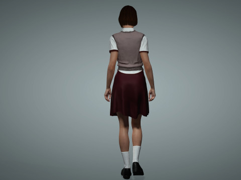 Female School Girl 3D Modell