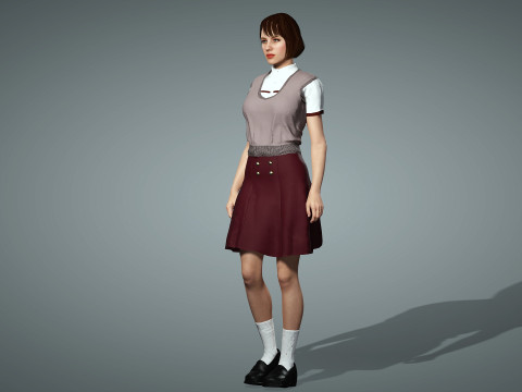 Female School Girl 3D Modell