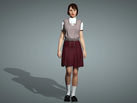 Female School Girl 3D Modell