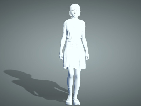 Female School Girl 3D Modell