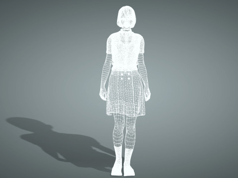 Female School Girl 3D Modell