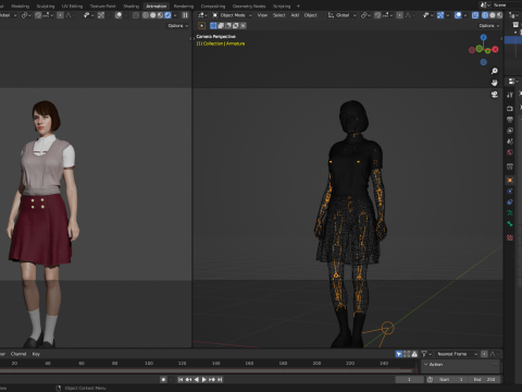 Female School Girl 3D Modell