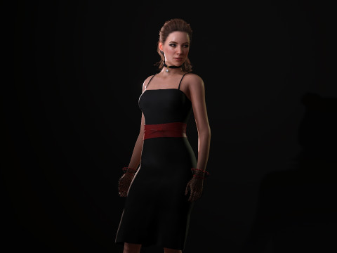 Gorgeous girl Olivia with Couture Hat Modèle 3D