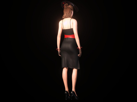 Gorgeous girl Olivia with Couture Hat Modèle 3D