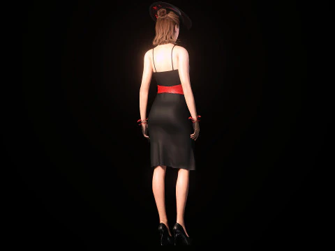Gorgeous girl Olivia with Couture Hat 3D Model