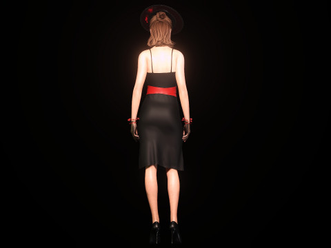 Gorgeous girl Olivia with Couture Hat Modèle 3D