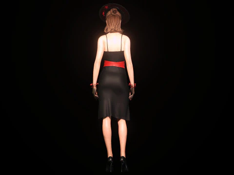 Gorgeous girl Olivia with Couture Hat 3D Model