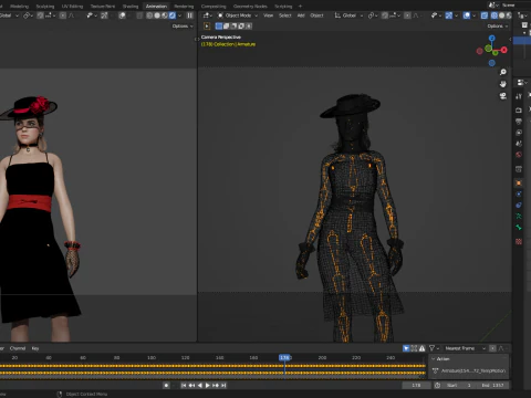 Gorgeous girl Olivia with Couture Hat 3D Model