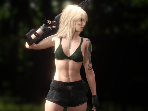 Sexy Sniper 3D Model