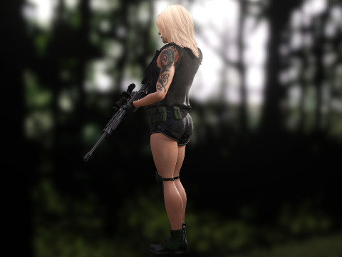 Sexy Sniper 3D Model