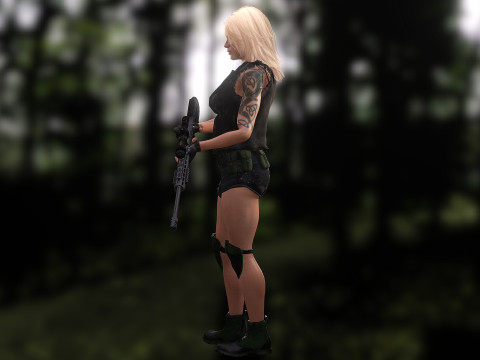 Sexy Sniper 3D Model
