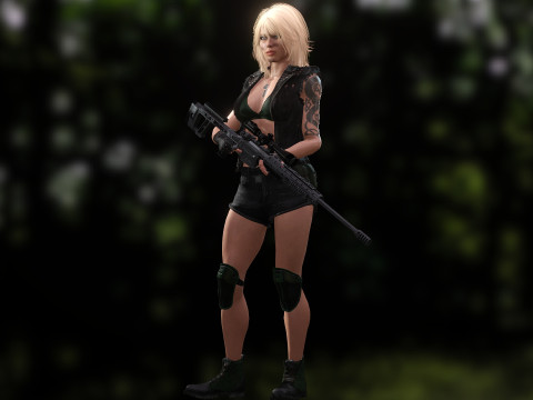 Sexy Sniper 3D Model