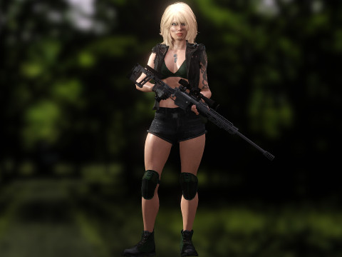 Sexy Sniper 3D Model