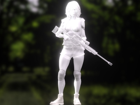 Sexy Sniper 3D Model