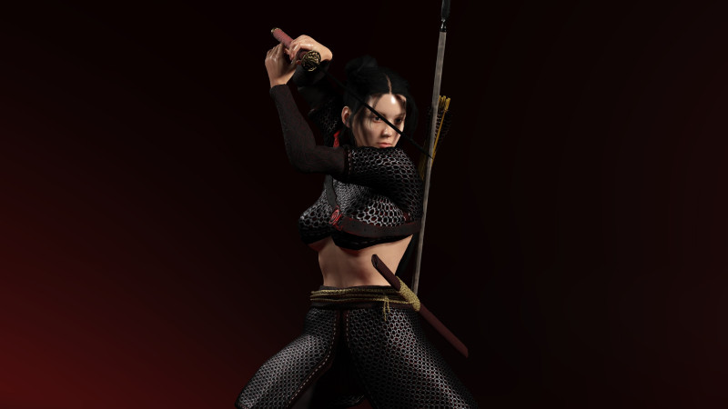 緋色の侍 3Dモデル .c4d .max .obj .3ds .fbx .stl .blend