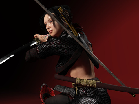 緋色の侍 3Dモデル