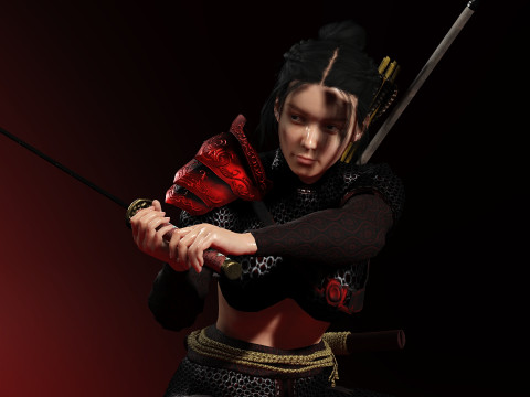 緋色の侍 3Dモデル