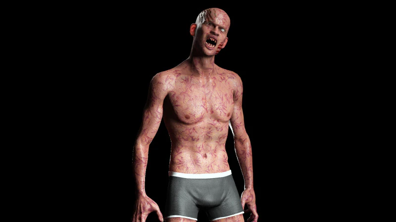 僵尸男 3D 模型 .c4d .max .obj .3ds .fbx .stl .blend